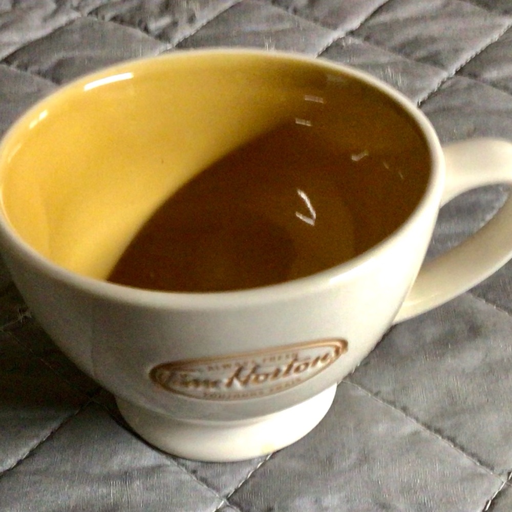 Tim Hortons Cream and Yellow Coffee cup, ☕️